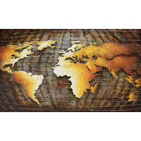 METALLBILD Weltkarte 120/70 cm  - Multicolor, Trend, Metall (120/70cm) - Monee