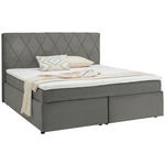 BOXSPRINGBETT 180/200 cm  in Silberfarben  - Silberfarben/Schwarz, Design, Kunststoff/Textil (180/200cm) - Xora