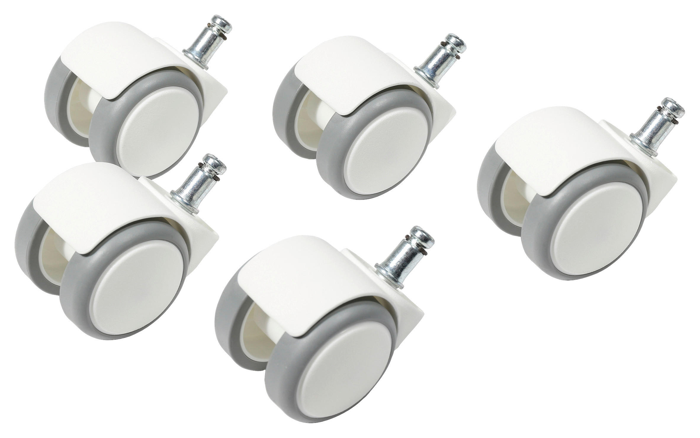 DREHSTUHLROLLE  - Weiss/Grau, Basics, Kunststoff (4,5/8/5cm) - Topstar