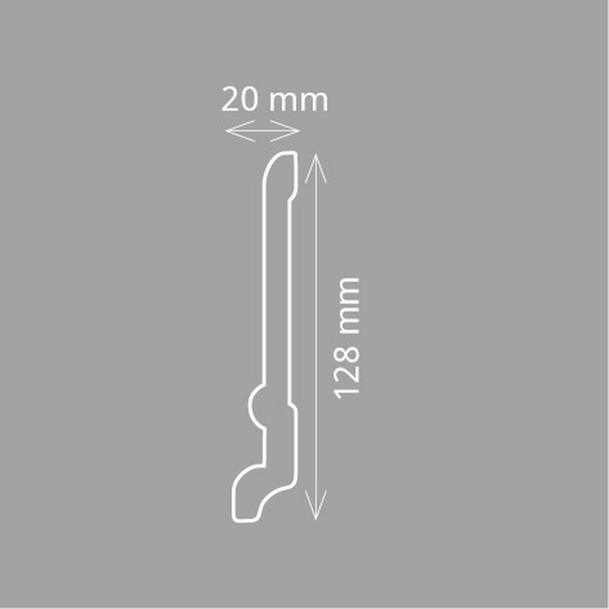 ZIERLEISTE 200/2,0/12,8 cm Weiß Kunststoff  - Weiß, Design, Kunststoff (200/2,0/12,8cm)
