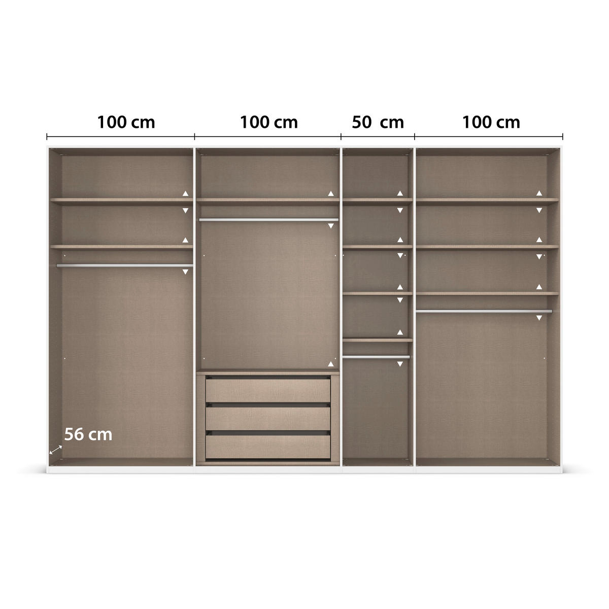 DREHTÜRENSCHRANK 350/235/61 cm,  in Graphitfarben, 7-türig  - Graphitfarben, Basics, Glas/Holzwerkstoff (350/235/61cm) - Novel