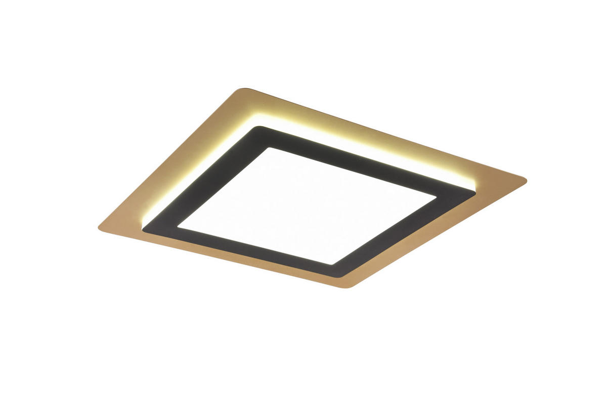 LED-DECKENLEUCHTE    45/45/4,2 cm  - Goldfarben/Schwarz, Design, Metall (45/45/4,2cm) - Trio Leuchten