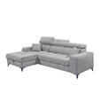 ECKSOFA Taupe Chenille Bettkasten, Rücken echt, Kopfteilverstellung  - Taupe/Schwarz, KONVENTIONELL, Kunststoff/Textil (172/268cm) - Carryhome