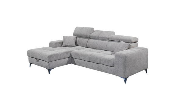 ECKSOFA Taupe Chenille Bettkasten, Rücken echt, Kopfteilverstellung  - Taupe/Schwarz, KONVENTIONELL, Kunststoff/Textil (172/268cm) - Carryhome