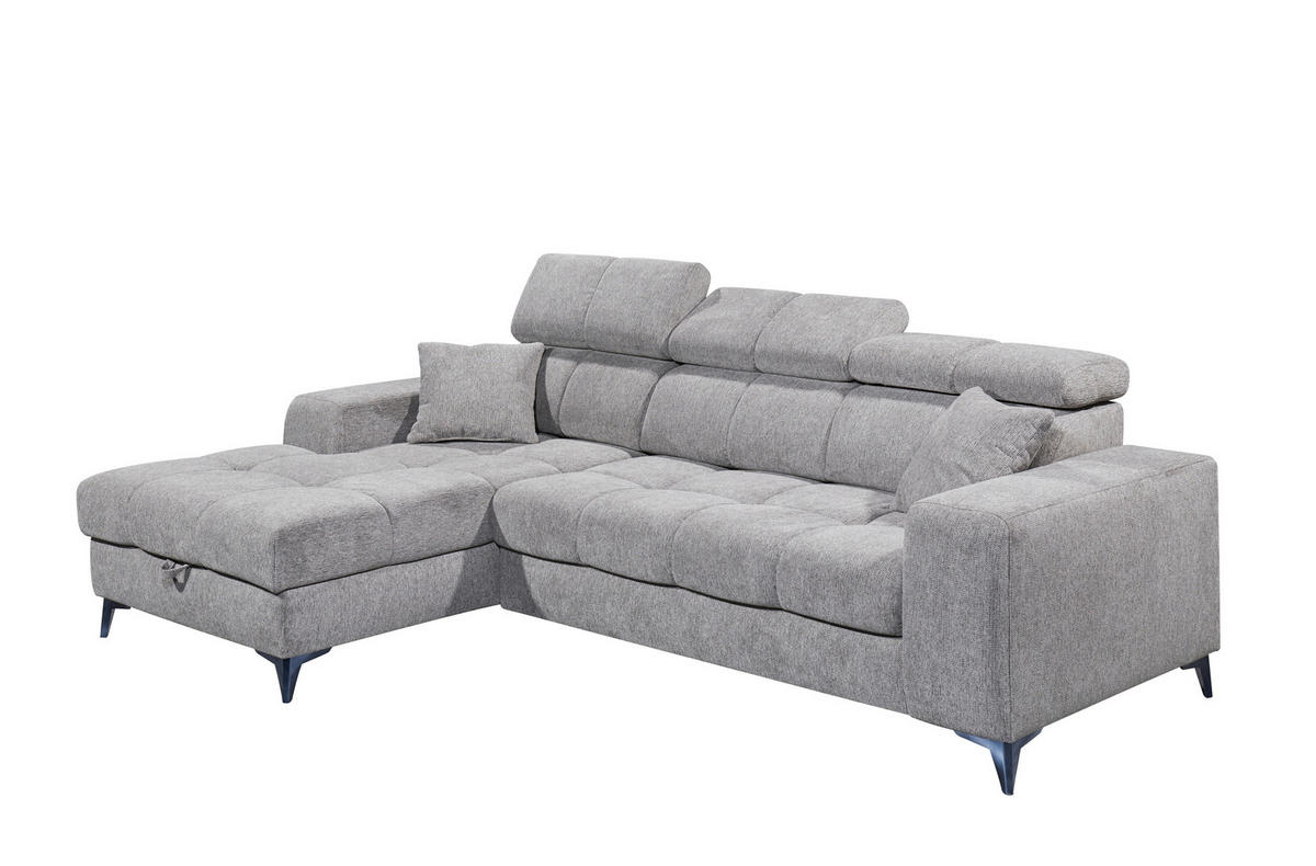 ECKSOFA in Chenille Taupe  - Taupe/Schwarz, Konventionell, Kunststoff/Textil (172/268cm) - MID.YOU