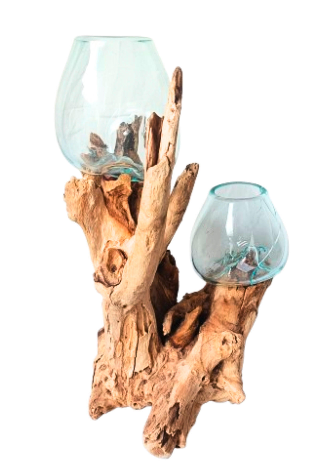 Ambia Home VÁZA, drevo, sklo, 40 cm