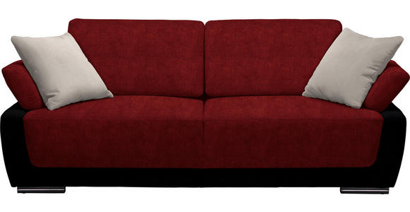 SCHLAFSOFA in Textil Hellgrau, Rot, Schwarz - Chromfarben/Rot, Design, Holz/Textil (214/83/95cm) - Venda