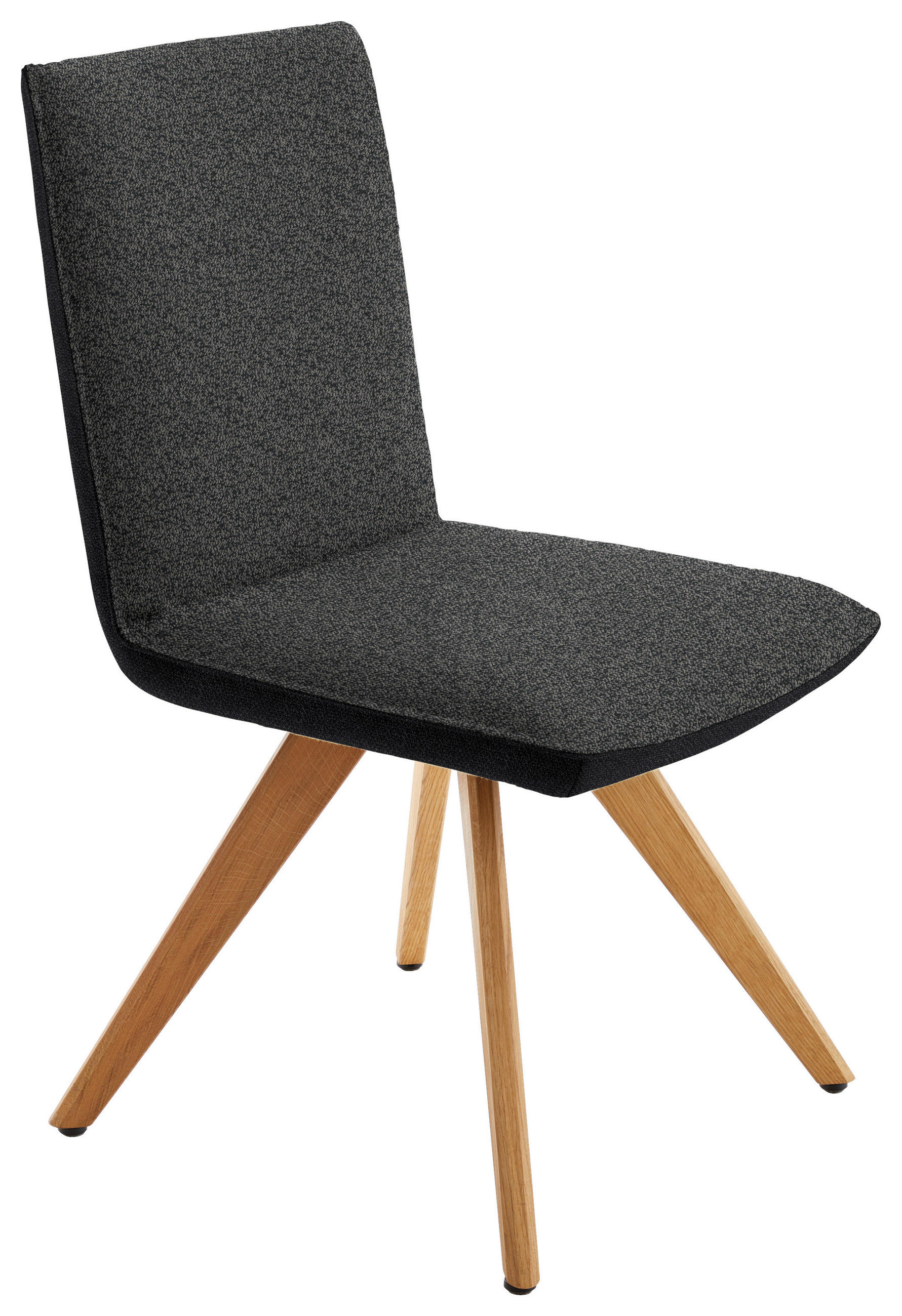 STUHL Flachgewebe  - Eichefarben/Anthrazit, Design, Holz/Textil (48/91/63cm) - Koinor
