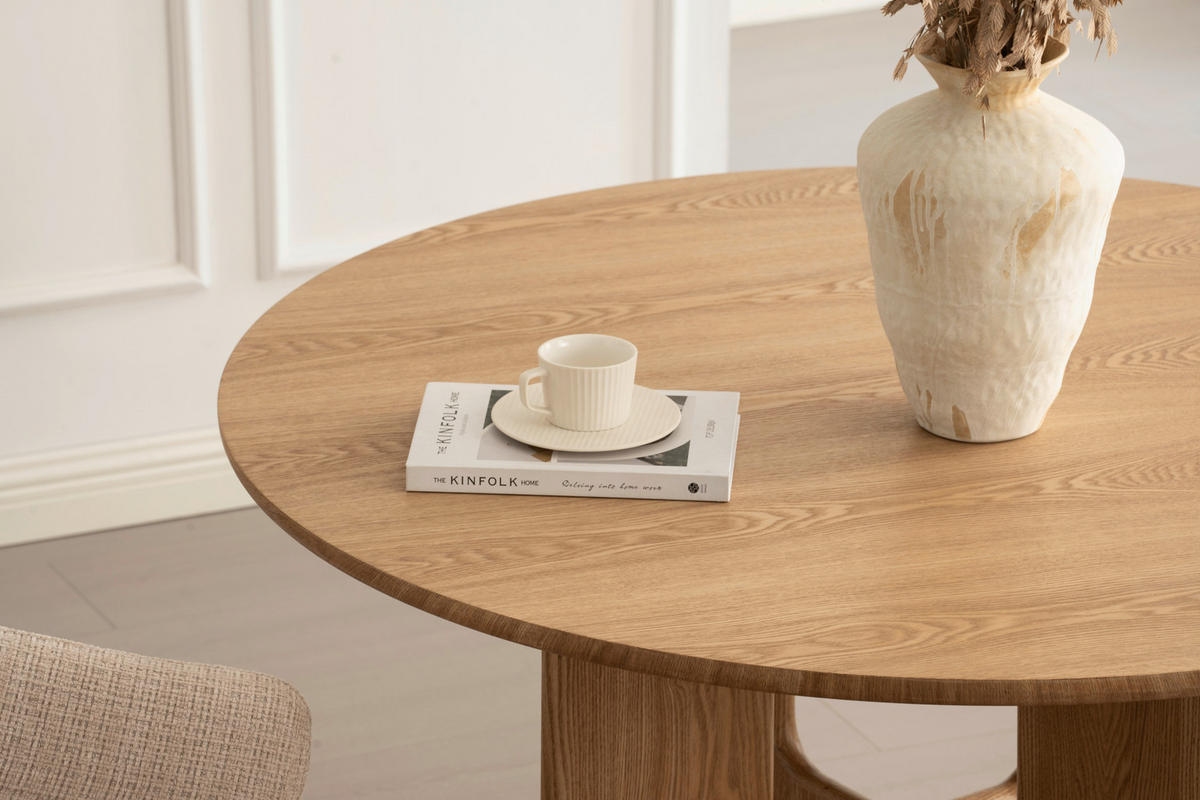 ESSTISCH 120/120/75 cm Echtholz, Nachbildung  Holz, Holzwerkstoff rund Eichefarben  - Eichefarben, Modern, Holz/Holzwerkstoff (120/120/75cm) - Livetastic