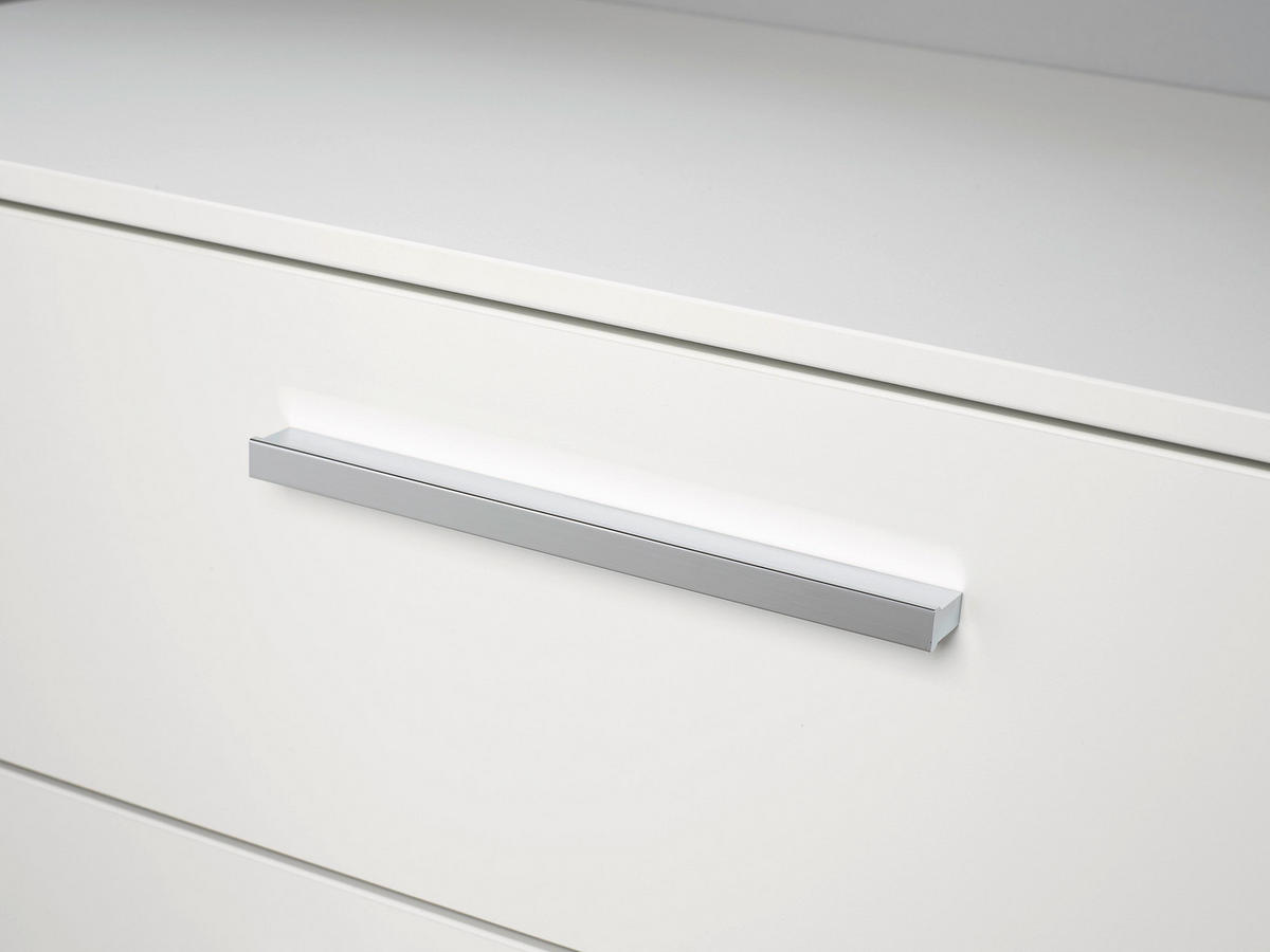 NACHTSCHRANK 50/49/42 cm  - Chromfarben/Weiß Hochglanz, Design, Kunststoff/Metall (50/49/42cm) - Novel