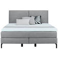 BOXSPRINGBETT 180/200 cm  in Grau  - Schwarz/Grau, KONVENTIONELL, Textil/Metall (180/200cm) - Dieter Knoll