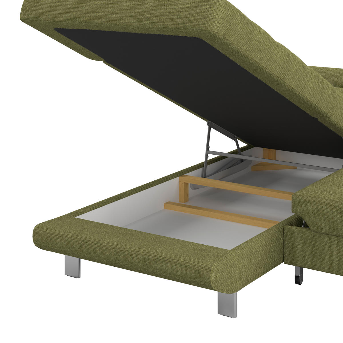 ECKSOFA Khaki Drell  - Khaki, MODERN, Textil/Metall (230/270cm) - MID.YOU