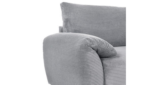 ECKSOFA Grau Cord Rückenkissen, Schlaffunktion, Rücken echt, Liegefläche im Originalstoff, Stauraum  - Schwarz/Grau, KONVENTIONELL, Kunststoff/Textil (266/180cm) - Carryhome
