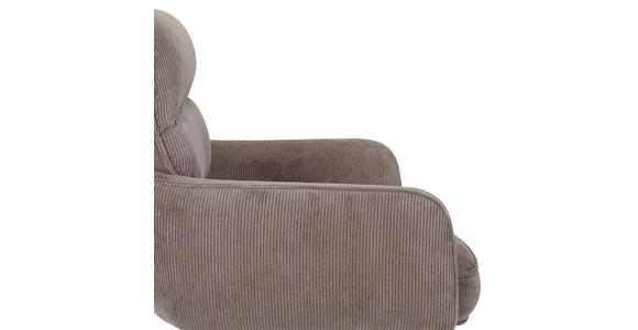 BARHOCKER Cord Braun Stoffauswahl, Sitzfläche 360° drehbar  - Schwarz/Braun, Design, Textil/Metall (54/98-120/58cm) - Novel