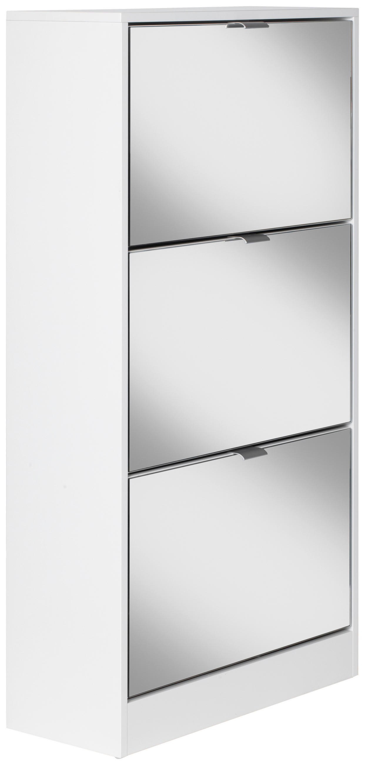 VÝKLOPNÁ SKRINKA NA TOPÁNKY, biela, 60/116/24 cm - číra/sivá, Design, kov/kompozitné drevo (60/116/24cm) - MID.YOU