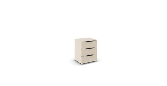 NACHTSCHRANK 50/61/42 cm - Champagner/Schwarz, Design, Holzwerkstoff/Kunststoff (50/61/42cm) - Novel