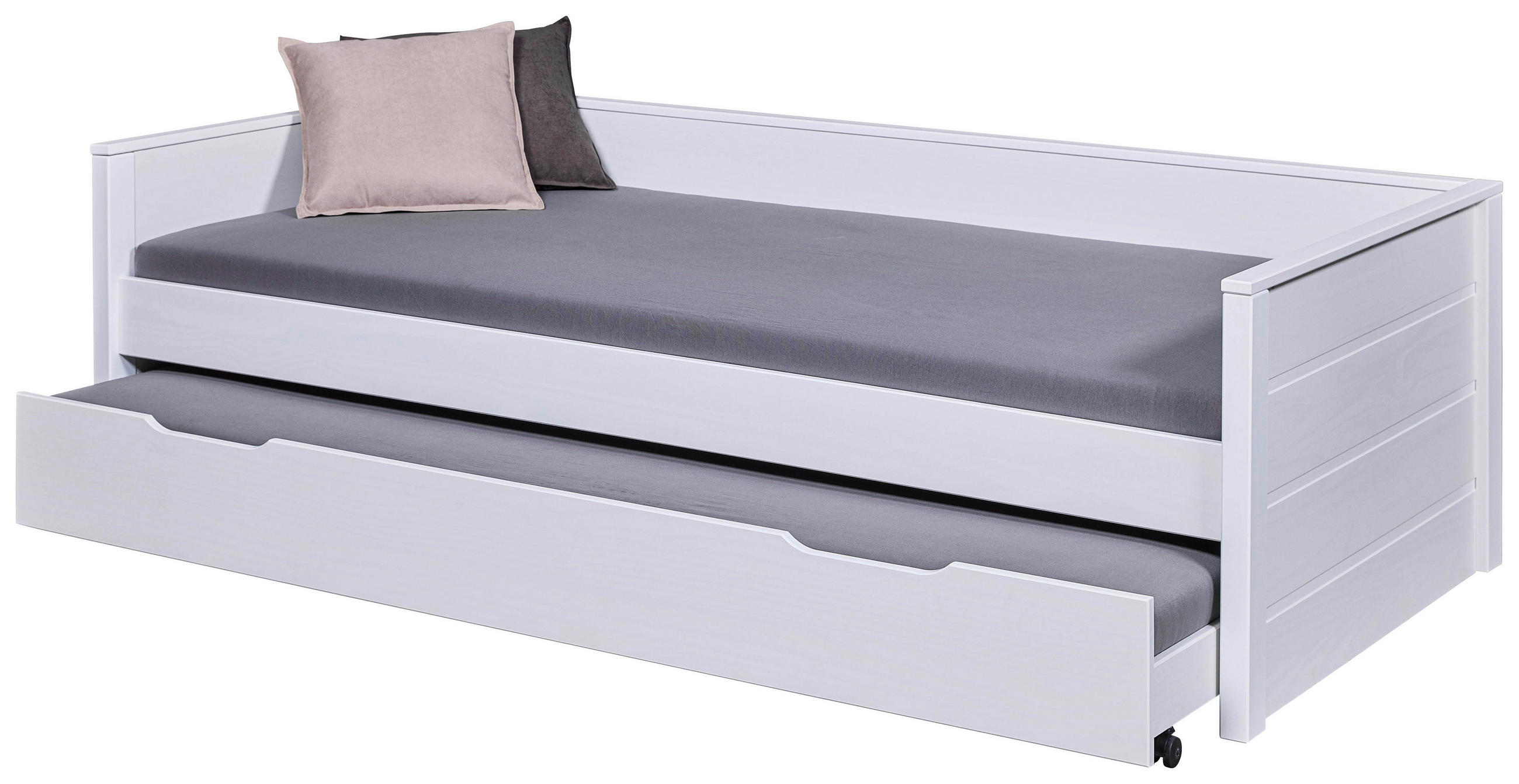 AUSZIEHBETT 90/200 cm Weiss  - Weiss/Naturfarben, Konventionell, Holz (90/200cm) - MID.YOU