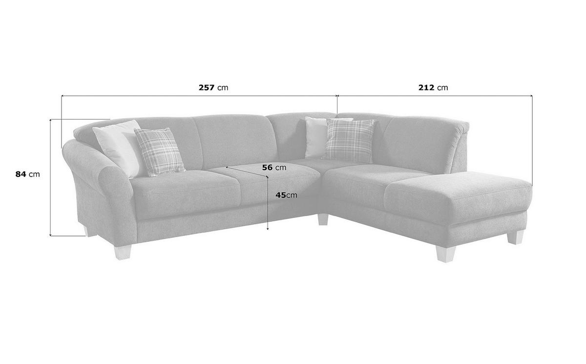 ECKSOFA in Flachgewebe Taupe  - Taupe/Naturfarben, Konventionell, Holz/Textil (257/212cm) - Sit & More