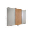 SCHWEBETÜRENSCHRANK  in Champagner, Eiche Bianco  - Eiche Bianco/Champagner, Design, Holzwerkstoff/Metall (300/217/67cm) - Novel