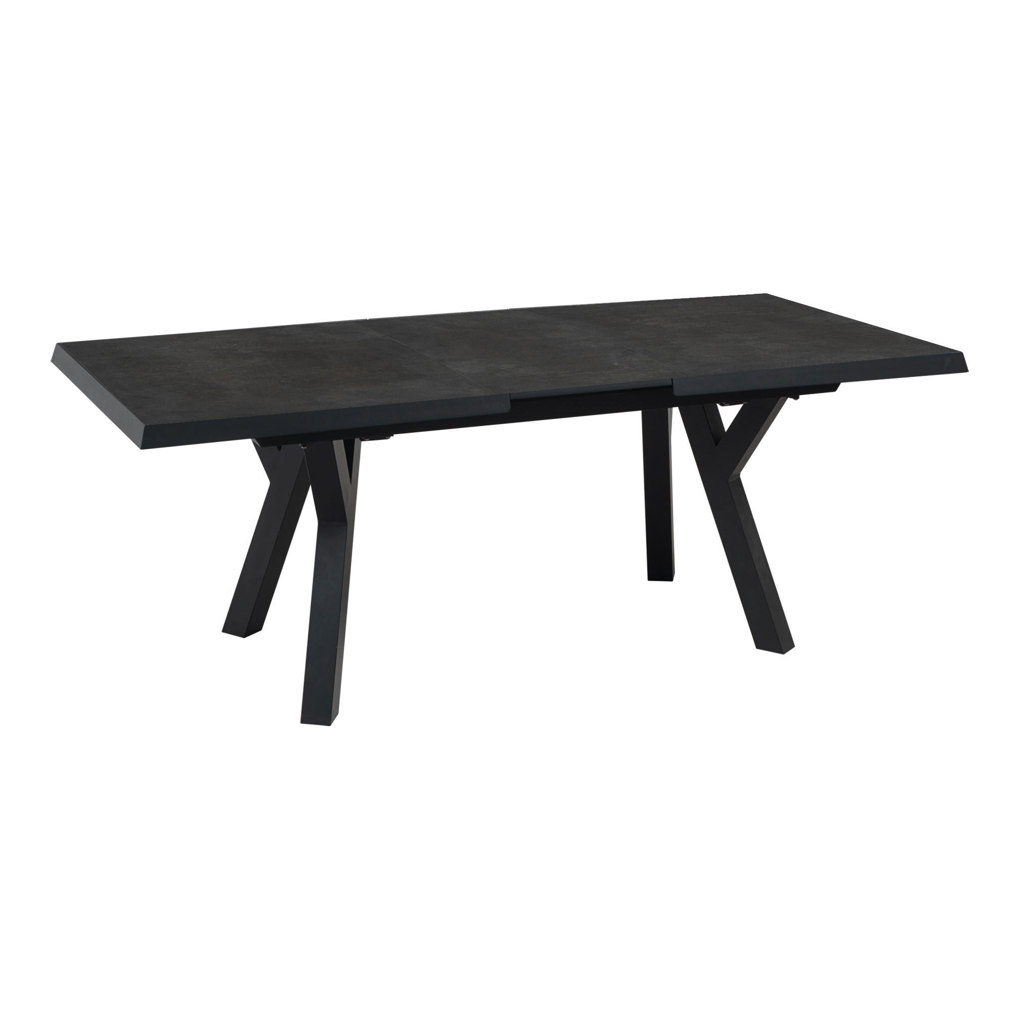 LOUNGETISCH 163-203/93/77 cm Metall, Keramik  - Schieferfarben/Anthrazit, MODERN, Keramik/Metall (163-203/93/77cm) - Ambia Garden