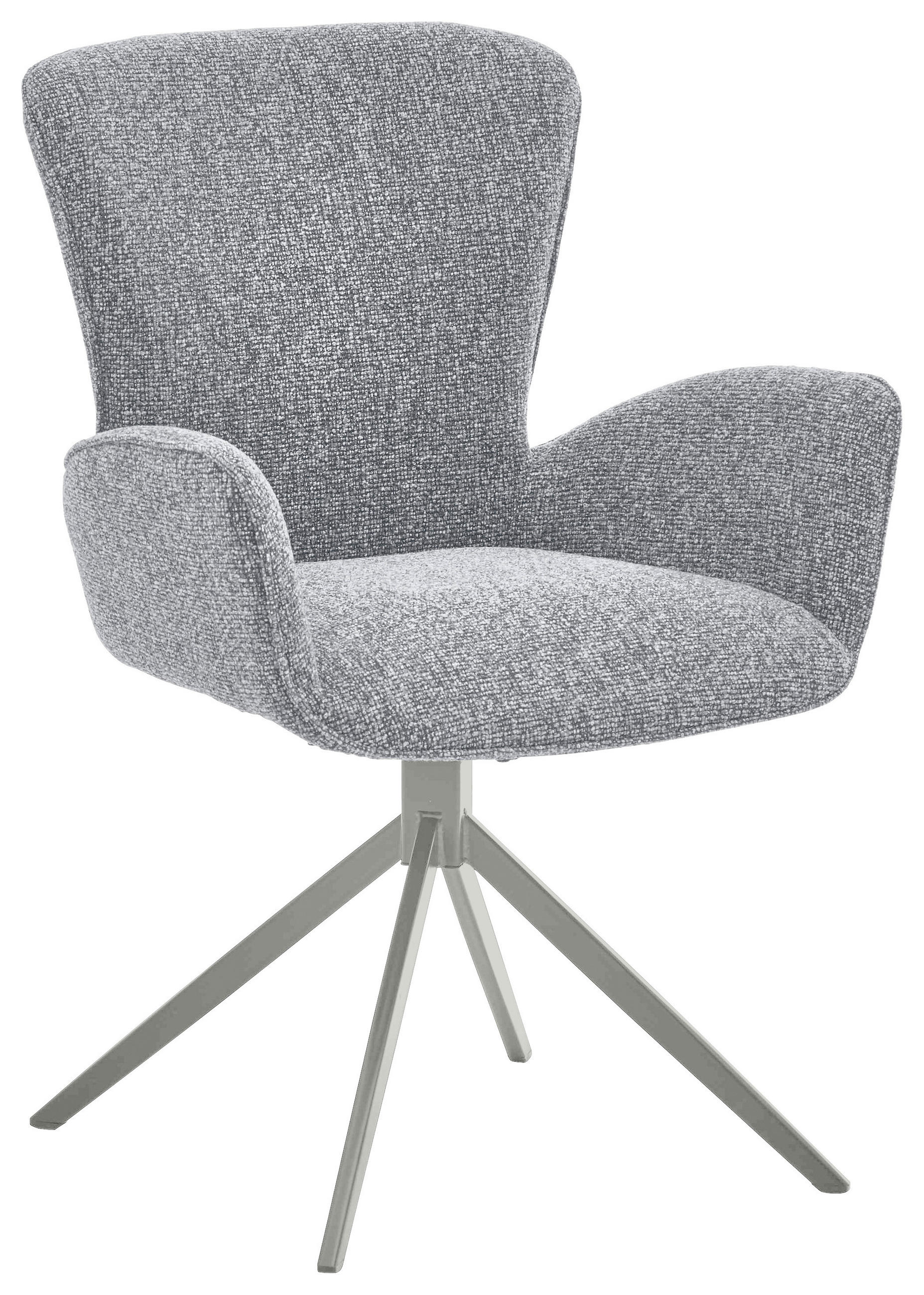 ARMLEHNSTUHL  in Eisen Jacquard, Flachgewebe  - Grau, Design, Textil/Metall (63/92/63cm) - Valdera