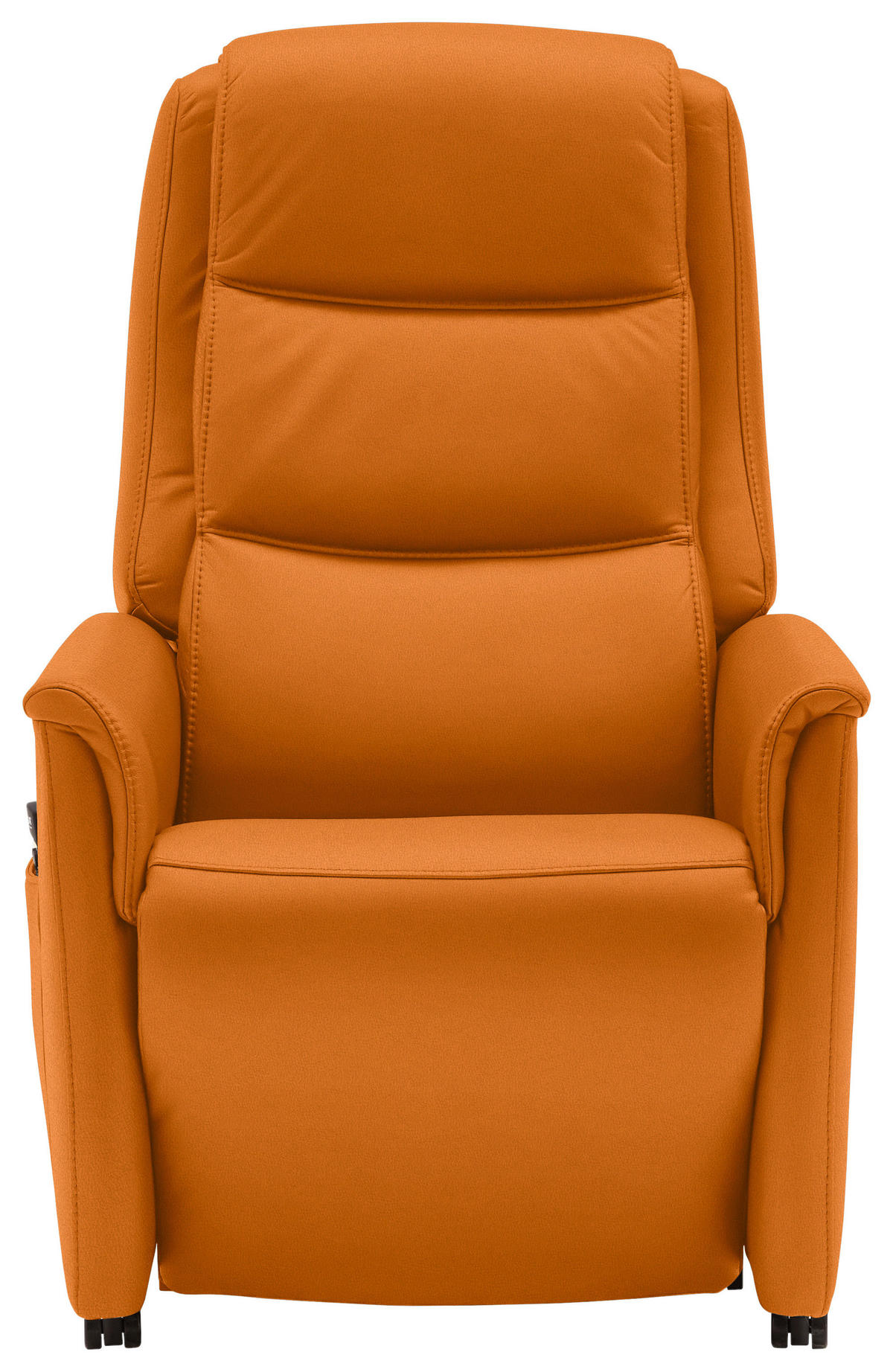 FERNSEHSESSEL Valdera  mit Relaxfunktion, Aufstehhilfe, Rücken echt Echtleder Orange  - Schwarz/Orange, KONVENTIONELL, Leder/Kunststoff (70/107/88cm) - Livetastic