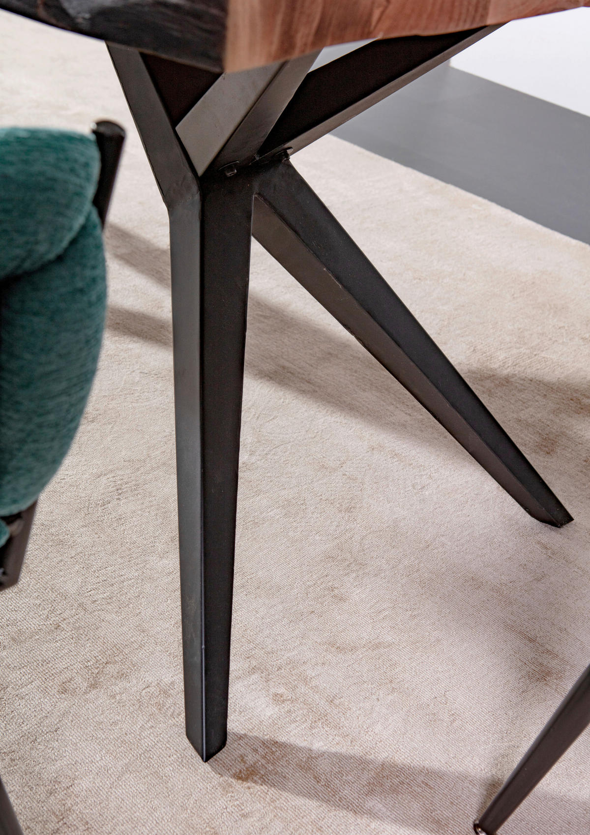 ESSTISCH in Holz, Metall 200/100/76 cm  - Schwarz/Akaziefarben, Design, Holz/Metall (200/100/76cm) - Landscape