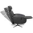 RELAXSESSEL Itala Echtleder Relaxfunktion, Kopfteilverstellung, Rücken echt    - Schwarz, Design, Leder (71/110/80cm) - Novel