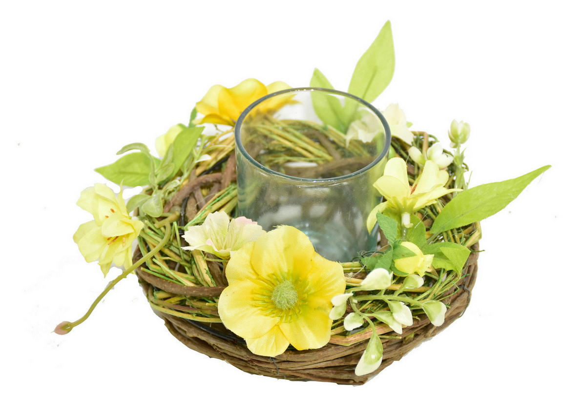 LJUSSTAKE  - ljusgrön/gul, Lifestyle, metall/trä (16/9cm)