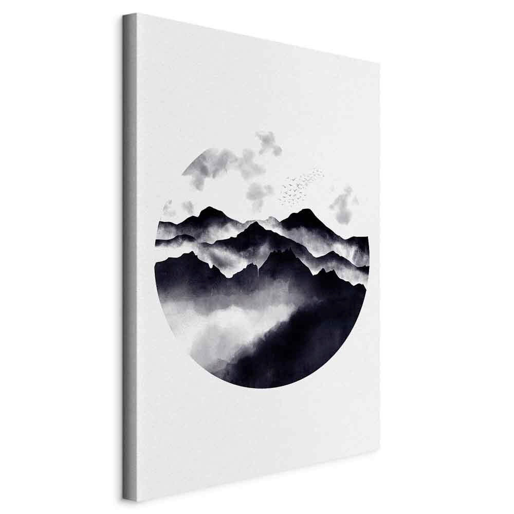 LEINWANDBILD Landschaft & Natur, Abstraktes, Berge, Zen 40/60/1.2 cm  - Grauweiß/Schwarz, Basics, Holzwerkstoff/Textil (40/60/1.2cm) - artgeist
