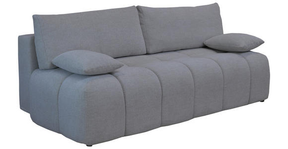 BOXSPRINGSOFA in Chenille Grau  - Schwarz/Grau, MODERN, Kunststoff/Textil (210/72/105cm) - Cantus