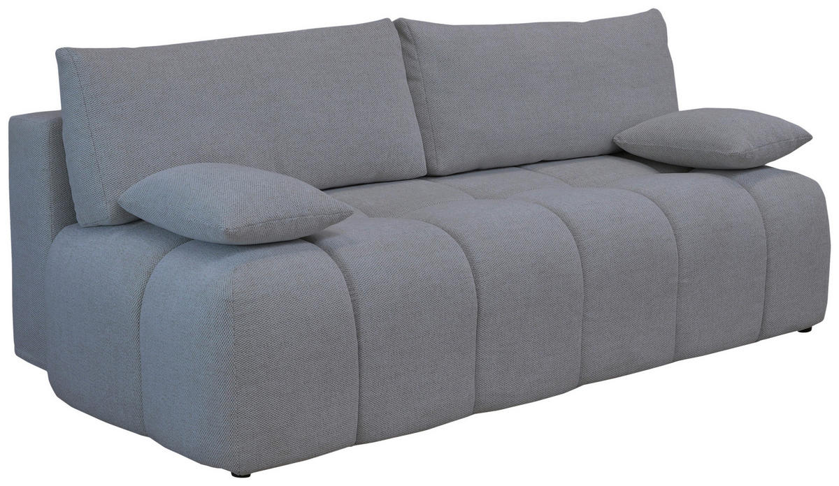BOXSPRINGSOFA in Chenille Grau  - Schwarz/Grau, MODERN, Kunststoff/Textil (210/72/105cm) - Cantus