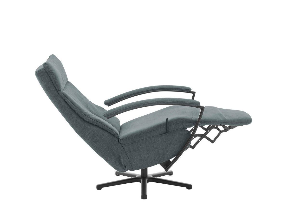RELAXSESSEL in Textil Blaugrau  - Blaugrau/Schwarz, Design, Textil/Metall (76/110/83cm) - Beldomo Speed
