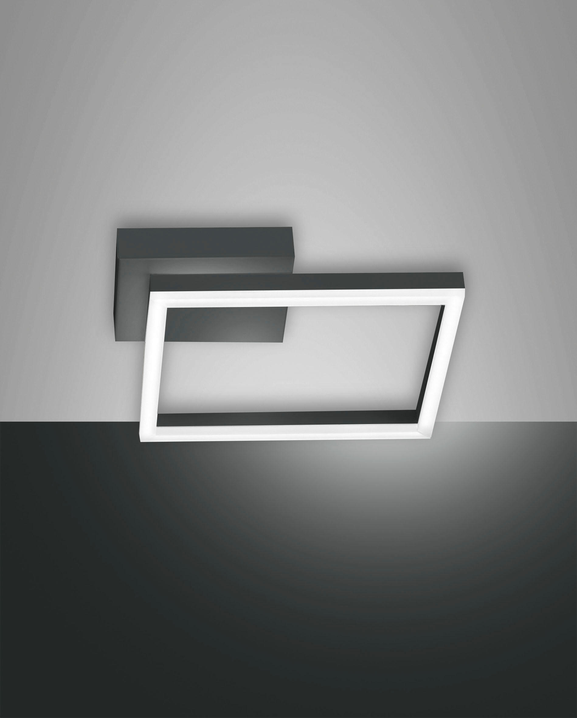 LED-WANDLEUCHTE 30/30/5,5 cm   - Anthrazit, Design, Kunststoff/Metall (30/30/5,5cm) - Fabas Luce