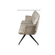 SITZBANK 203,5/87/64 cm Mikrofaser Schwarz, Taupe  - Taupe/Schwarz, Design, Textil/Metall (203,5/87/64cm) - Novel