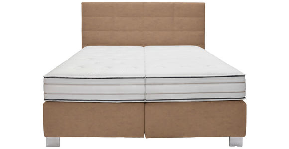 BOXSPRINGBETT 180/200 cm  in Sandfarben  - Sandfarben/Alufarben, KONVENTIONELL, Holzwerkstoff/Textil (180/200cm) - Dieter Knoll