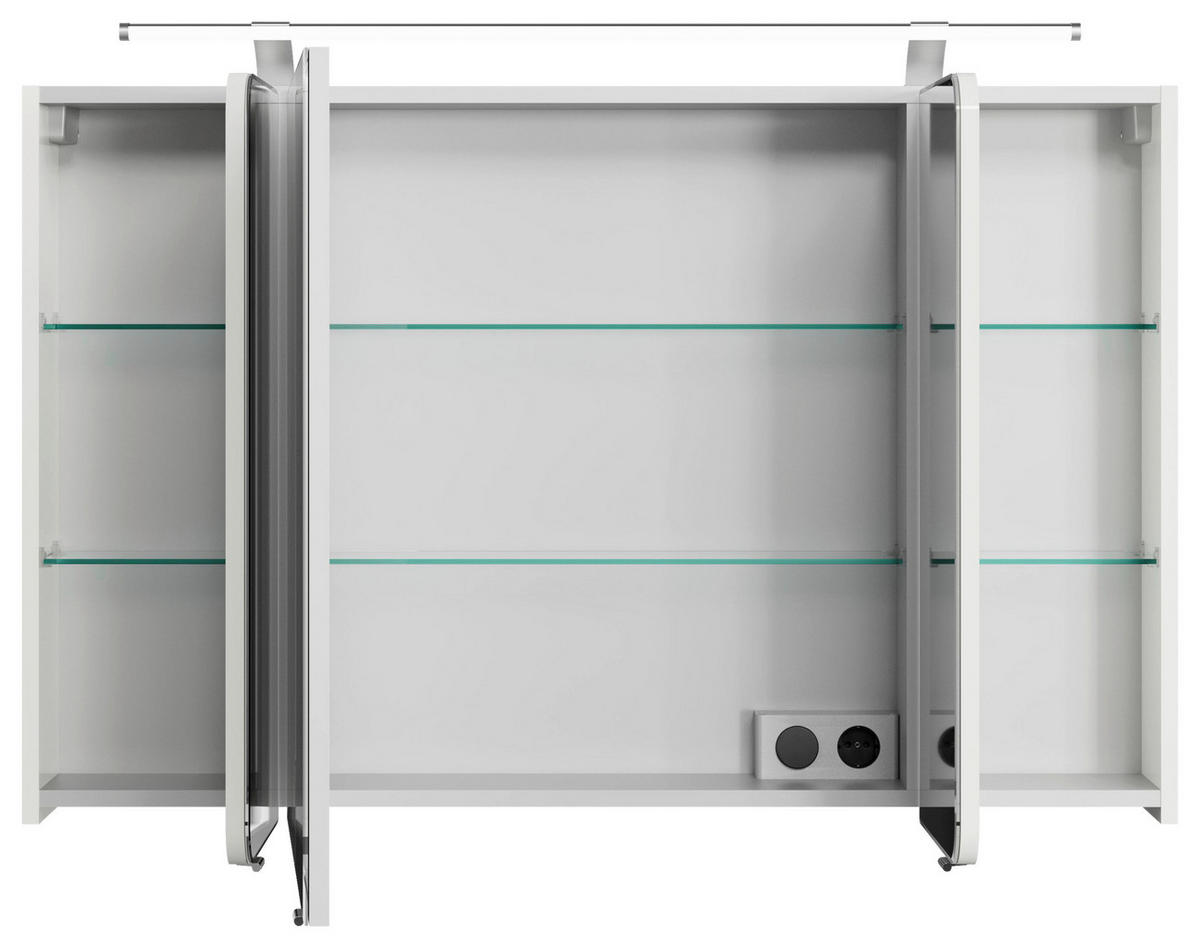 SPIEGELSCHRANK 120/72/17 cm  - Chromfarben/Weiß, Basics, Glas/Holzwerkstoff (120/72/17cm) - Sadena