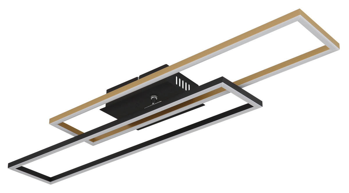 LED-DECKENLEUCHTE    80/60/7,5 cm  - Goldfarben/Opal, Design, Kunststoff/Metall (80/60/7,5cm) - Globo