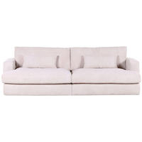 BIG SOFFA i manchester cremefärgad  - vit/svart, Romantik / Lanthus, textil/plast (270/67/120cm) - MID.YOU
