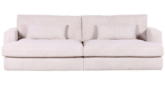 BIGSOFA Cord Creme  - Creme/Schwarz, ROMANTIK / LANDHAUS, Kunststoff/Textil (270/67/120cm) - Landscape