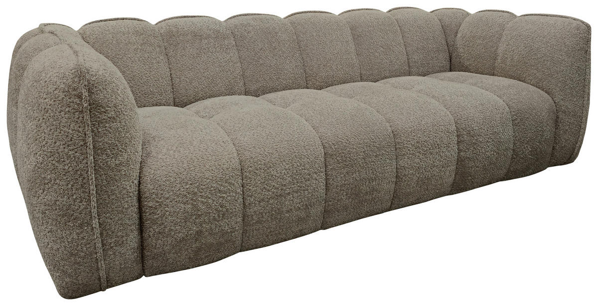 BIGSOFA Chenille Taupe  - Taupe/Schwarz, MODERN, Kunststoff/Textil (235/73/103cm) - Carryhome