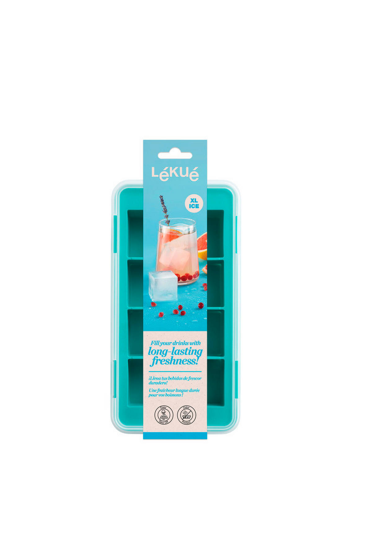 POSODA ZA KOCKE LEDU - turkizna, Basics, umetna masa (11,8/5/23cm) - LEKUE