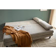 SCHLAFSOFA Lia in Webstoff Taupe  - Taupe/Schwarz, Design, Textil/Metall (197/84/92,5cm) - Hom`in
