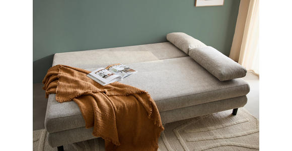 SCHLAFSOFA Lia in Webstoff Taupe  - Taupe/Schwarz, Design, Textil/Metall (197/84/92,5cm) - Hom`in