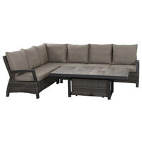 LOUNGEGARNITUR 5-teilig   83/103/160 cm Aluminium  - Grau, Basics, Keramik/Kunststoff (83/103/160cm) - Siena Garden