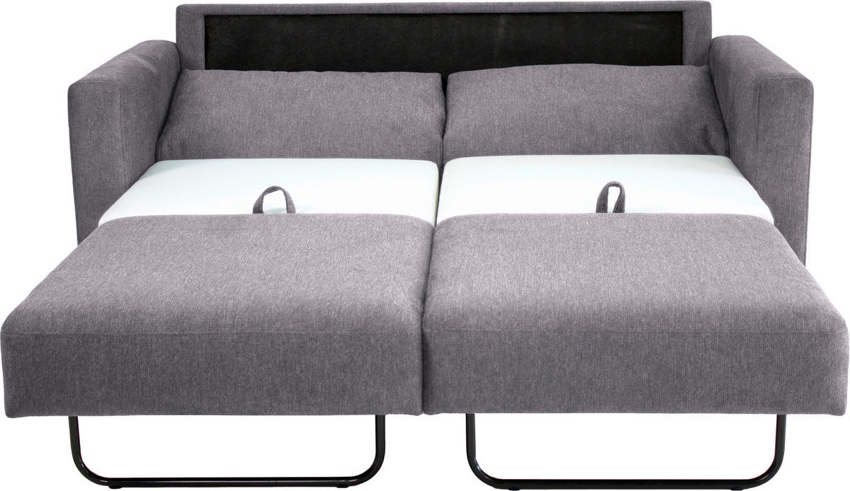 KANAPÉÁGY fa, fém, textil szürke  - fekete/szürke, Konventionell, textil/fa (178/85/90cm) - Xora