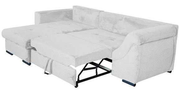 ECKSOFA  in Cord Perlmutt  - Perlmutt/Schwarz, KONVENTIONELL, Textil/Metall (168/258cm) - Carryhome