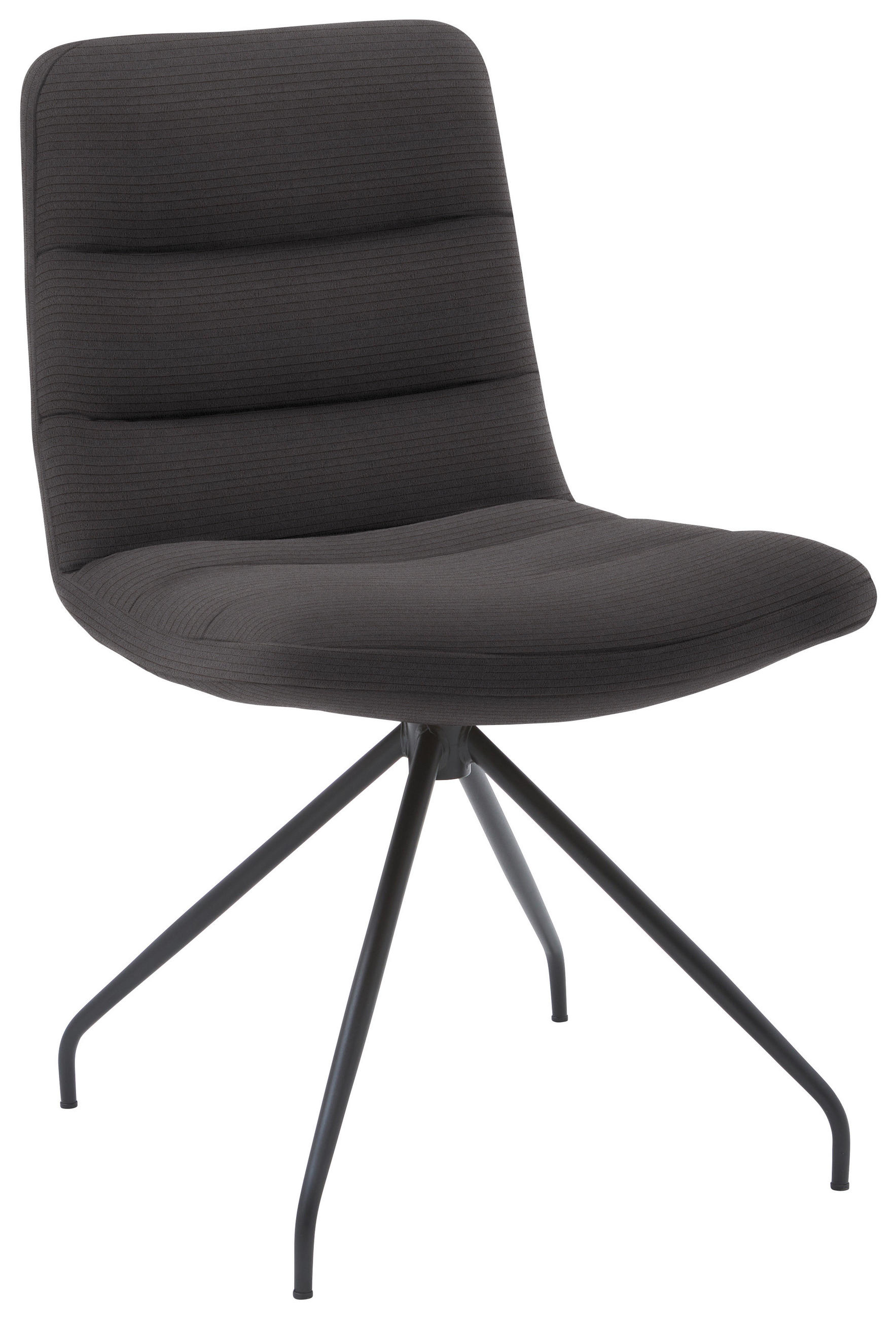 STUHL  in Cord Textil  - Schwarz/Mokka, Design, Textil/Metall (52/88/66cm) - Dieter Knoll