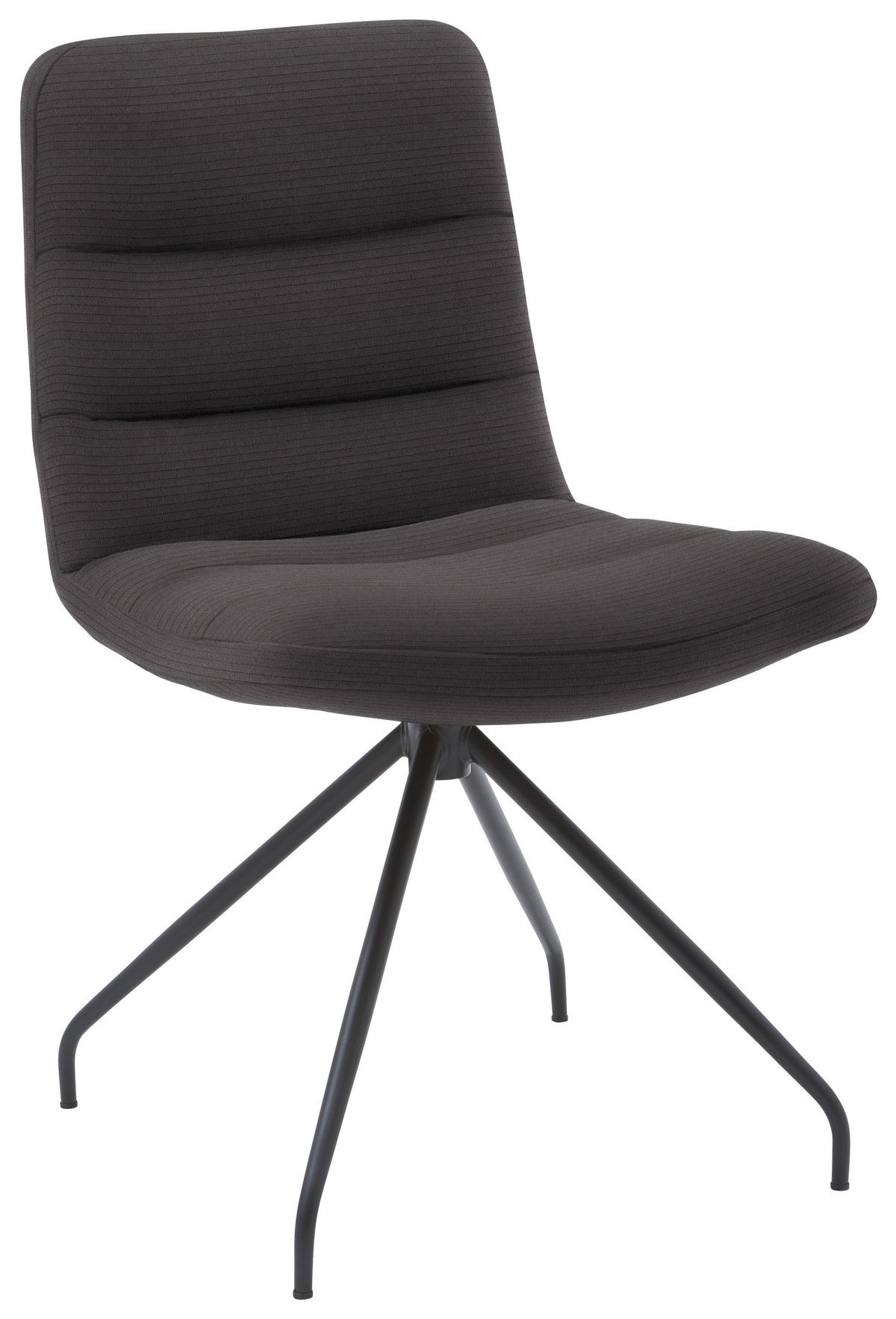 STUHL  in Cord Textil  - Schwarz/Mokka, Design, Textil/Metall (52/88/66cm) - Dieter Knoll
