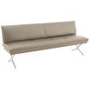 SITZBANK 194/88/66 cm  in Nussbaumfarben, Nickelfarben, Beige  - Edelstahlfarben/Beige, Design, Holz/Textil (194/88/66cm) - Koinor
